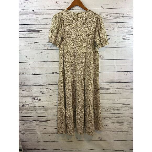 ￼ Pretty garden, leopard print, long dress size medium - Picture 4 of 5